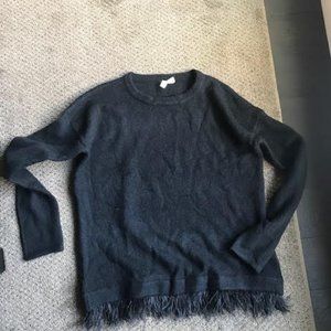 Black Long Sleeved Sweater with Feather Detailing